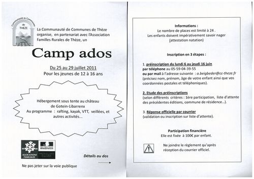 Camp ados 2001